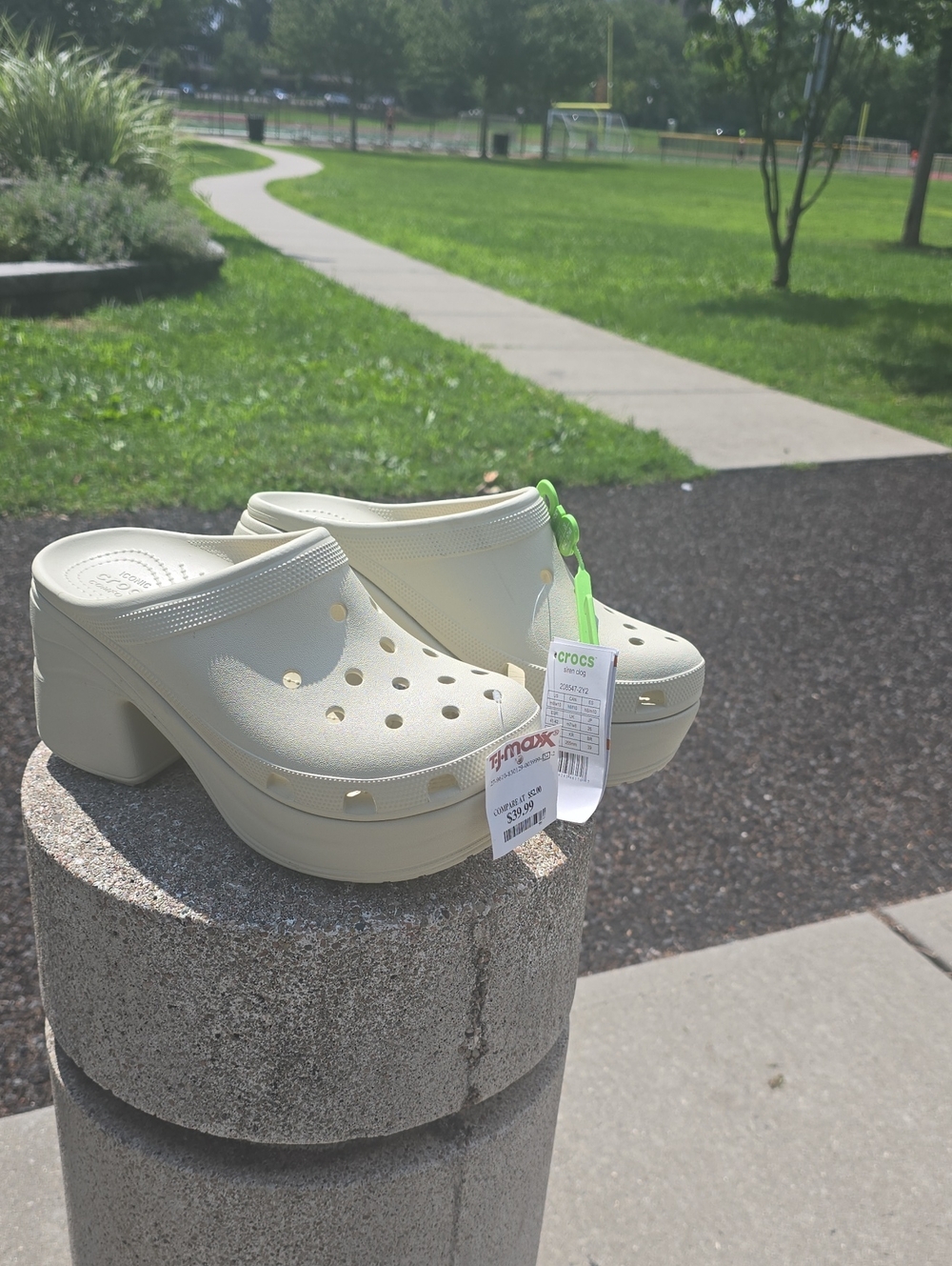 CROCS Women's Platform Clog in Pale Green
